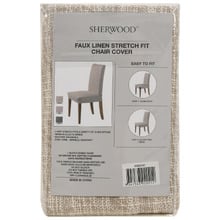 Stretch Faux Linen Dining Chair Cover Only